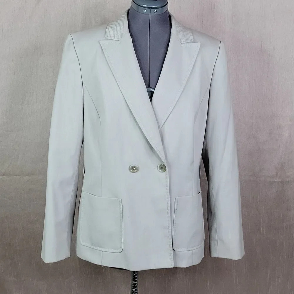 TAHARI ARTHUR S LEVINE Gray Double Breasted Suit Jacket 12‎